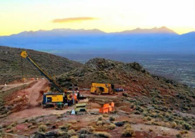 Core drilling crew and rig doing greenfield mineral exploration in Nevada.